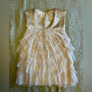 BCBG Max Azria strapless dress. Tan color! Size 6